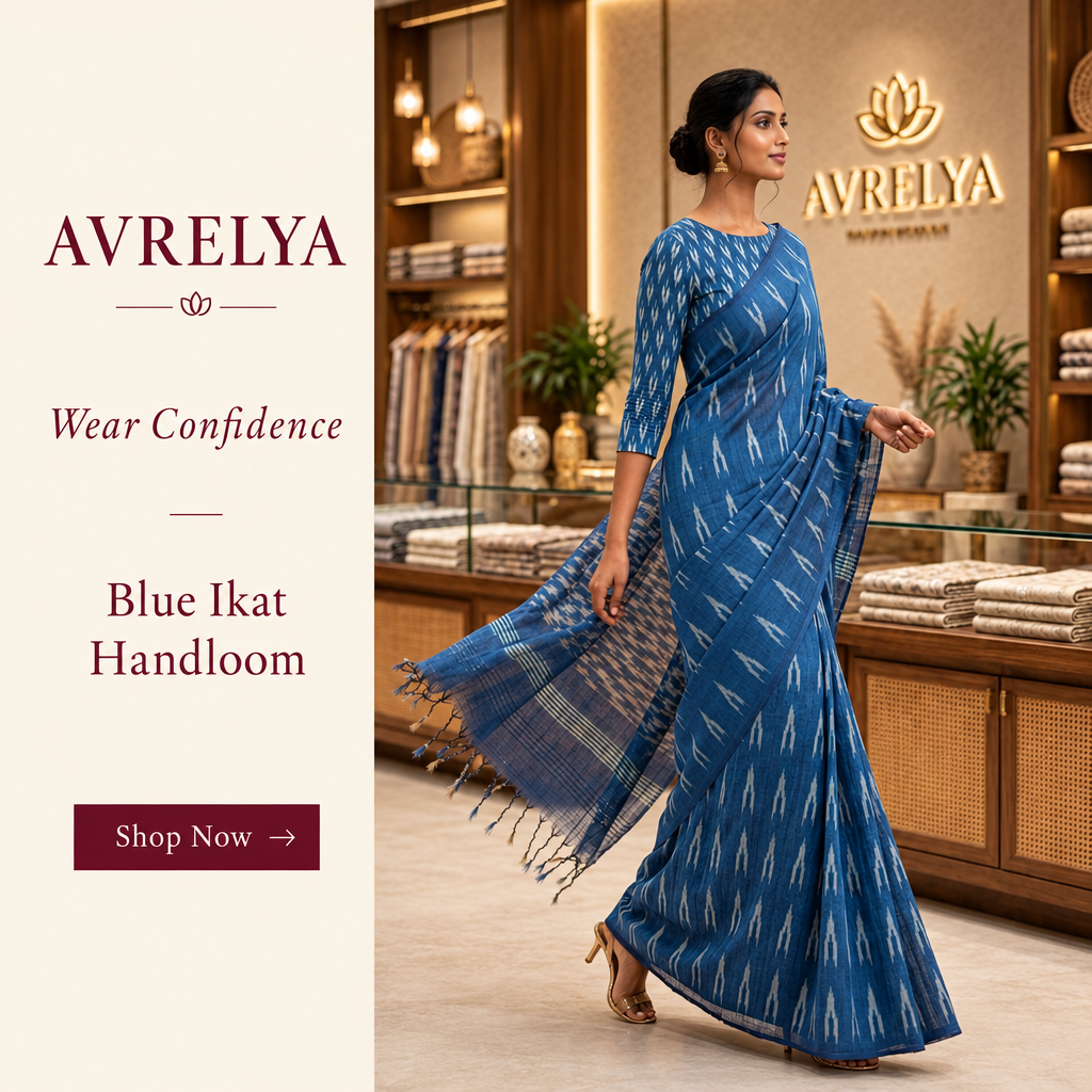 Blue Ikat Handloom carousel ad